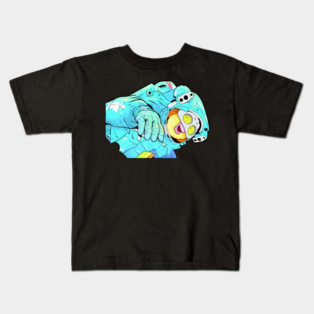 Dope Slluks astronaut guy floating in space illustration Kids T-Shirt by slluks_shop